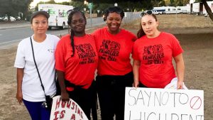 Javanni Brown with members of Youth United for Community Action