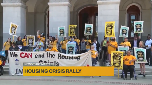 Housing Now! rally in Sacramento in April 2022.