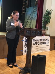 Michelle Pariset speaks at Housing Now! lobby day training 2017